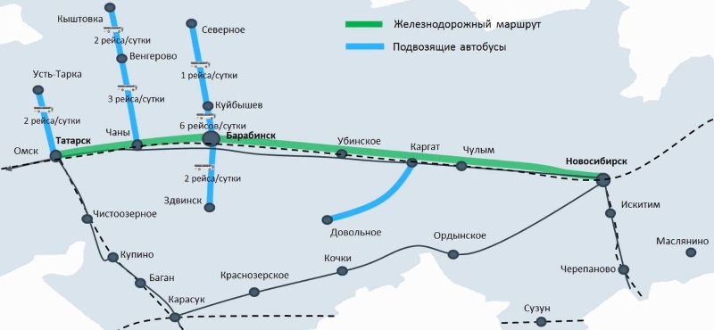 Карта Западно-Сибирской железной дороги | Map of the West-Siberian Railway