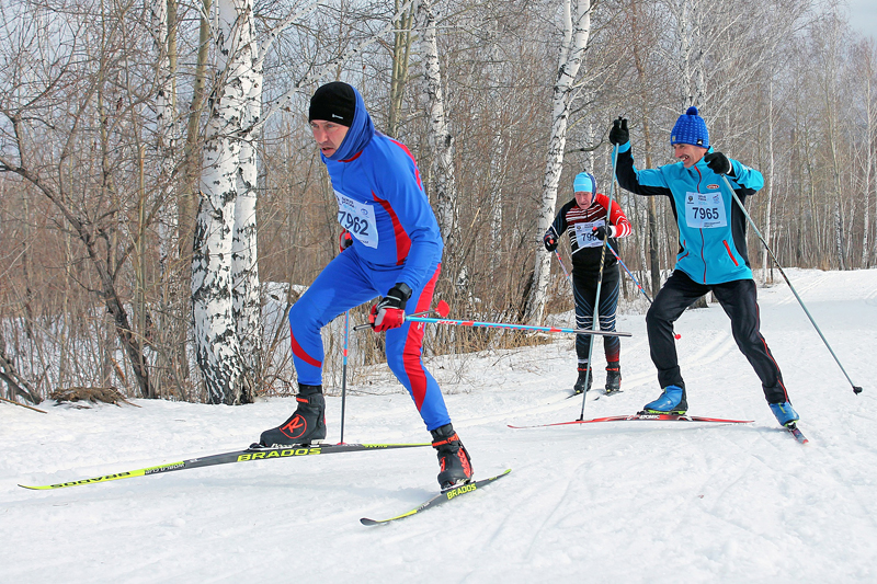 Тысячи спортсменов участвовали в "Лыжне России" в Новосибирской области