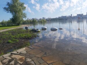 Часть парка «Арена» ушла под воду в Новосибирске