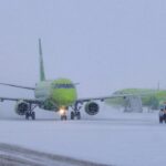 Сильная метель не дала самолёту приземлиться в аэропорту Новосибирска